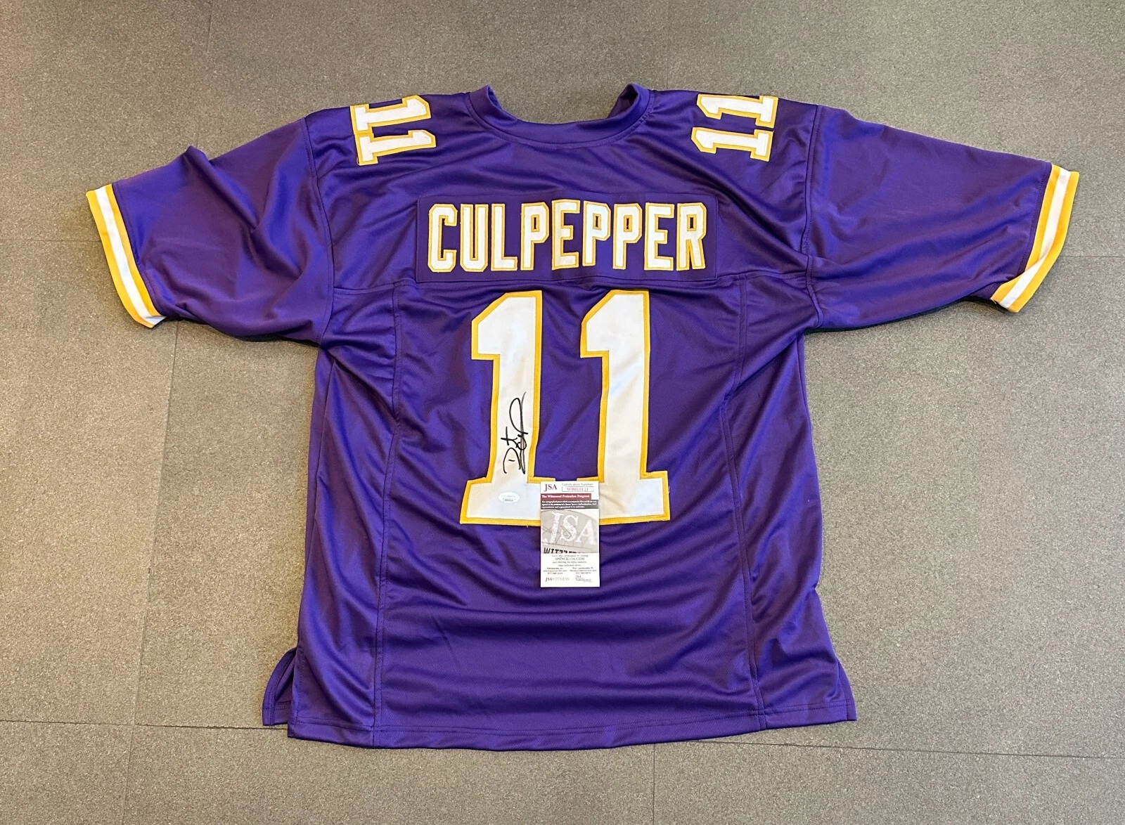 DAUNTE CULPEPPER VIKINGS SIGNED AUTOGRAPHRED PURPLE CUSTOM JERSEY SZ XL JSA