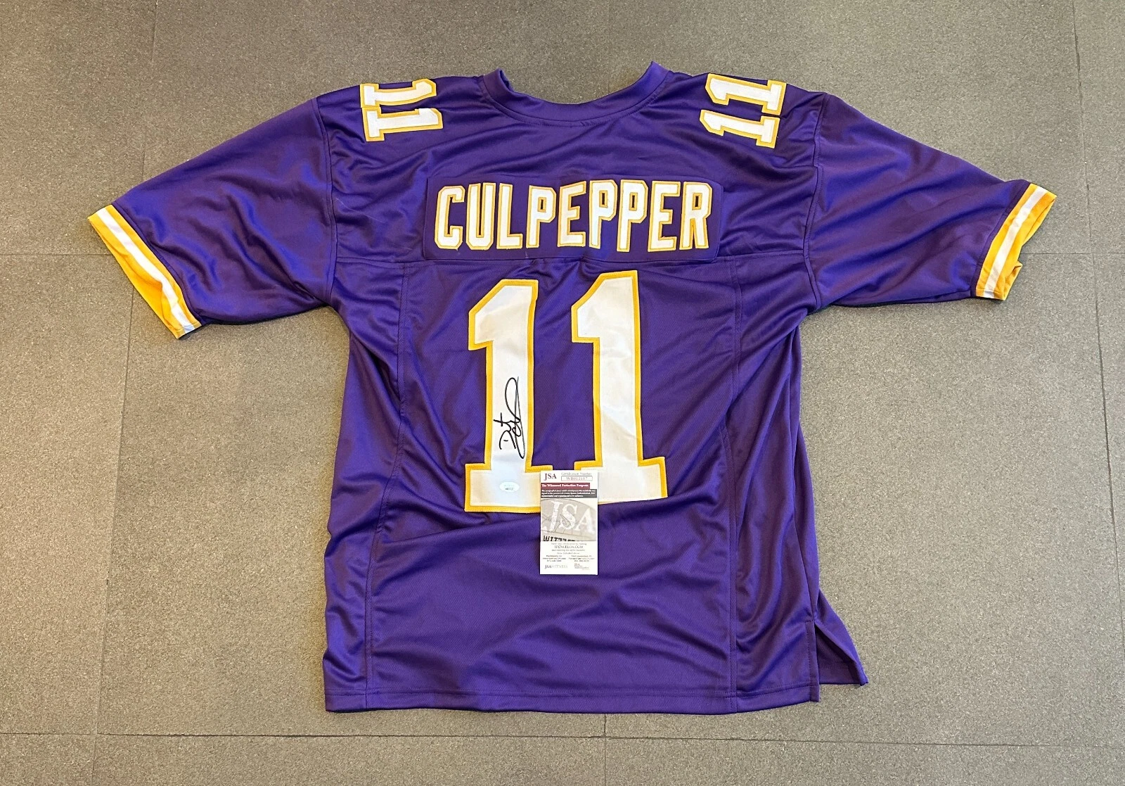 DAUNTE CULPEPPER VIKINGS SIGNED AUTOGRAPHRED PURPLE CUSTOM JERSEY SZ XL JSA