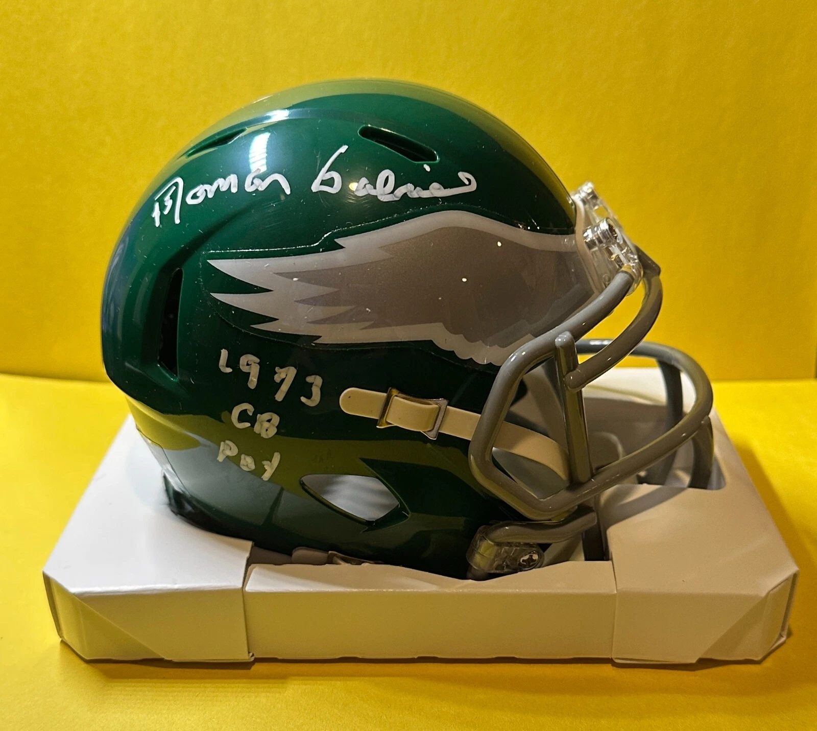 ROMAN GABRIEL PHILADELPHIA EAGLES SIGNED AUTOGRAPHED MINI HELMET COA 