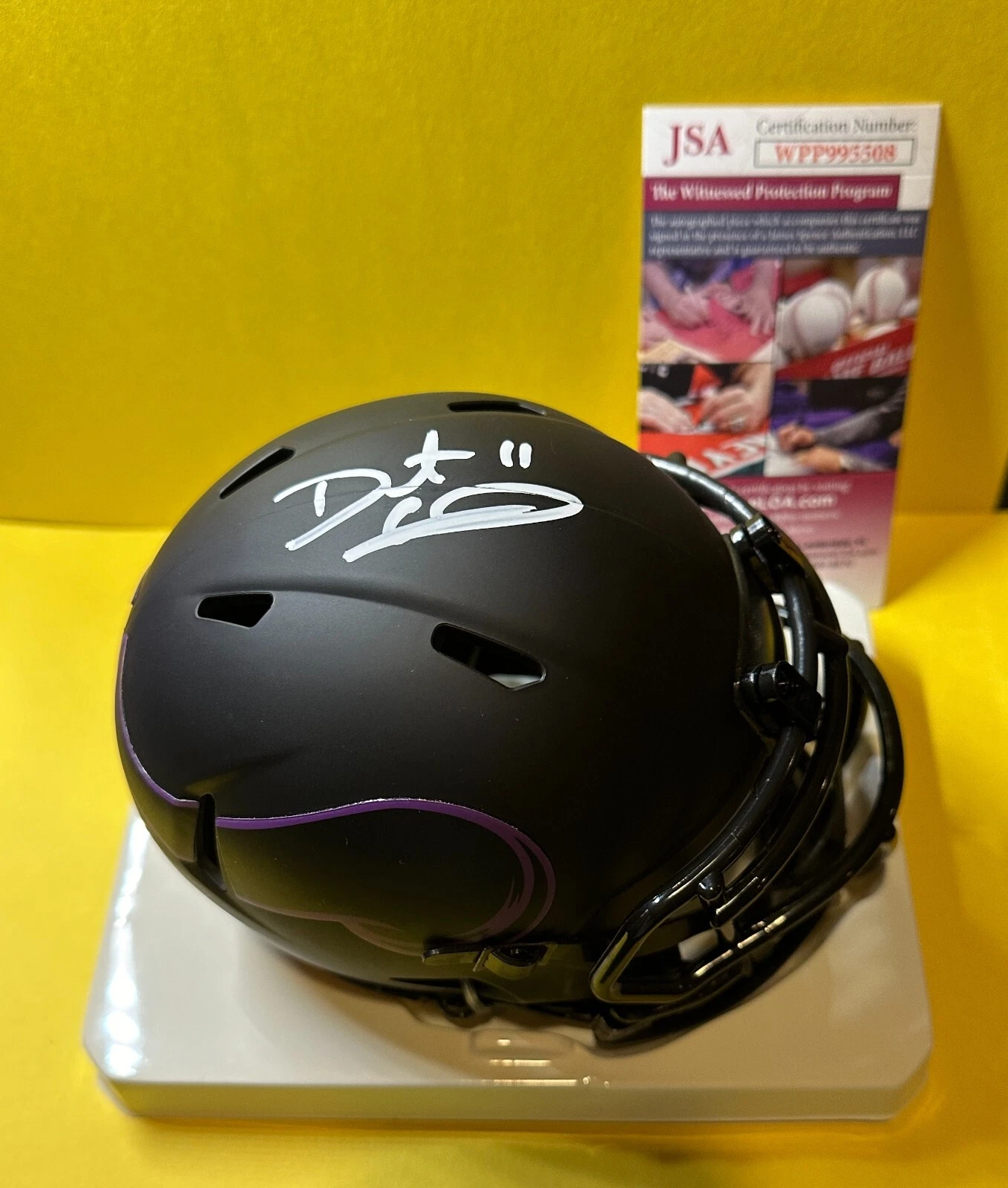 DAUNTE CULPEPPER MINNESOTA VIKINGS SIGNED AUTOGRAPHED ECLIPSE MINI HELMET JSA