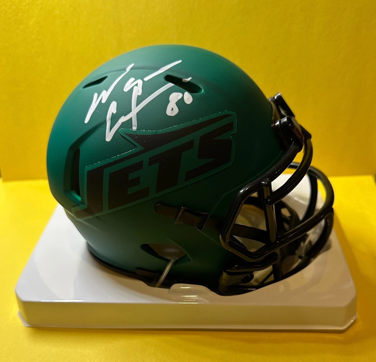 WAYNE CHREBET NEW YORK JETS SIGNED AUTOGRAPHED RAVE MINI HELMET BAS COLLECTIBLE MEMORABILIA