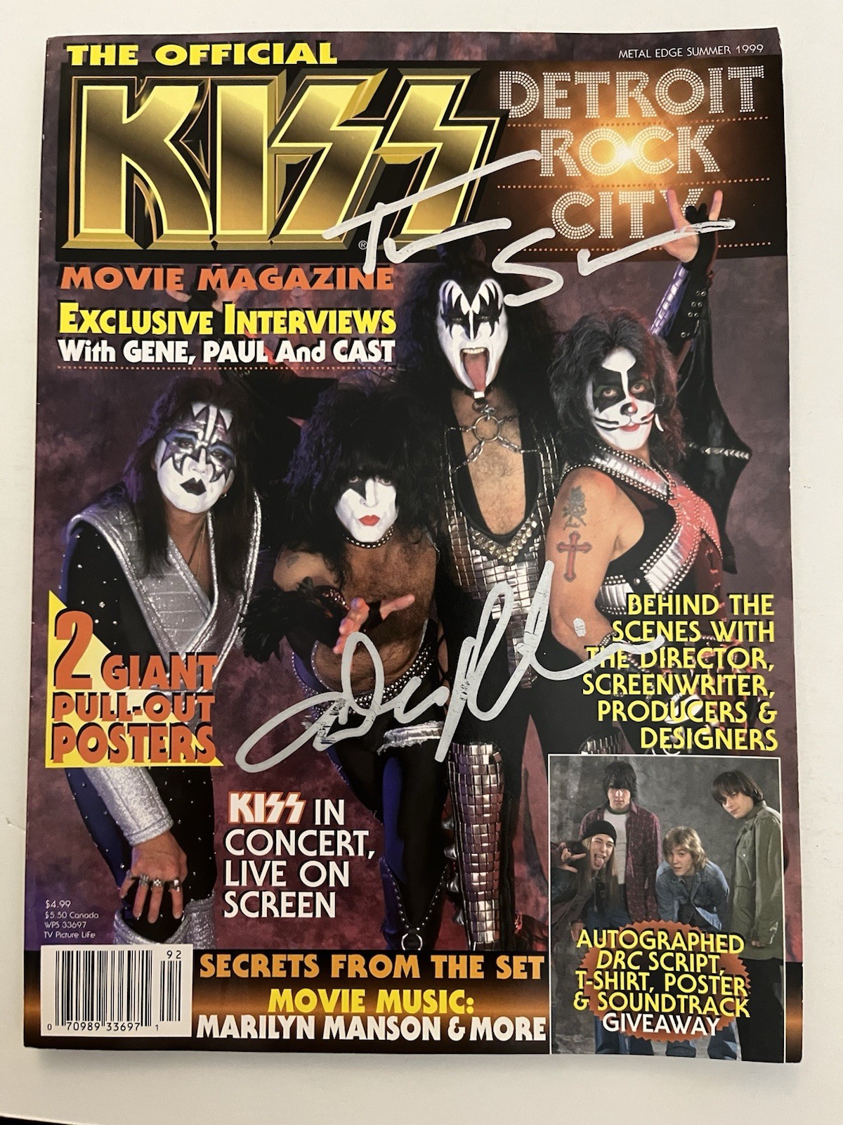 Metal Edge KISS Detroit Rock City Movie Magazine Signed Adam Rifken Tim Sullivan
