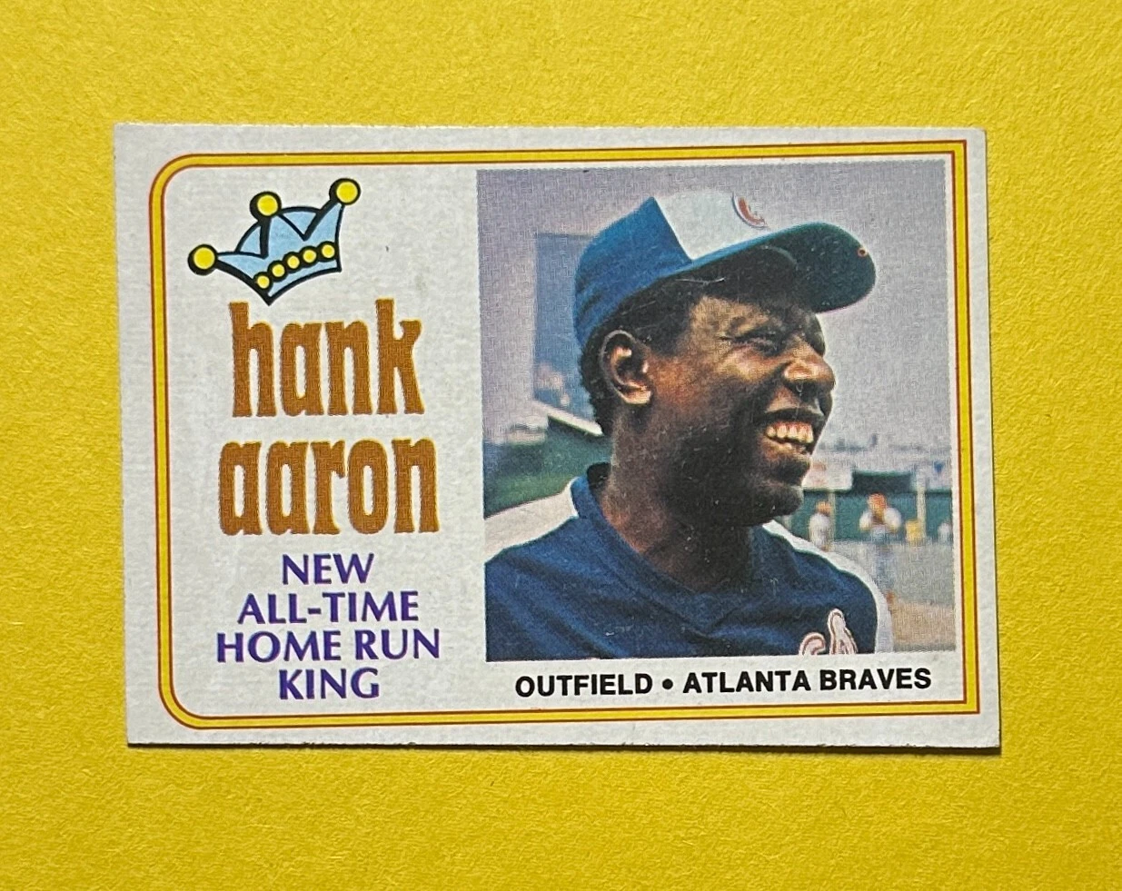 1974 TOPPS HANK AARON NEW ALL TIME HOME RUN KING #1 BRAVES HOF