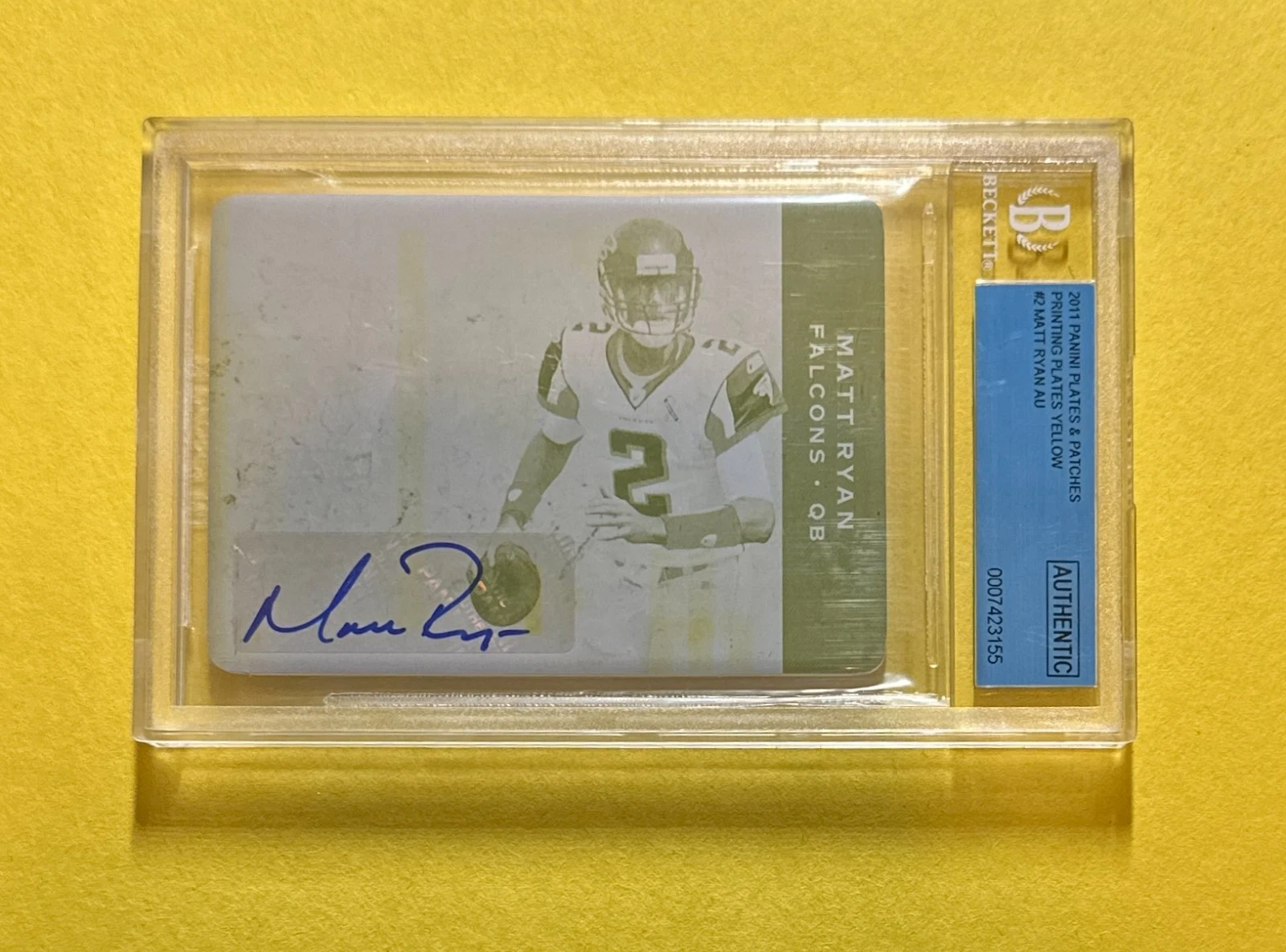 2011 PANINI PLATES AND PATCHES MATT RYAN AUTO 1/1 PLATE #2 BGS AUTHENTIC