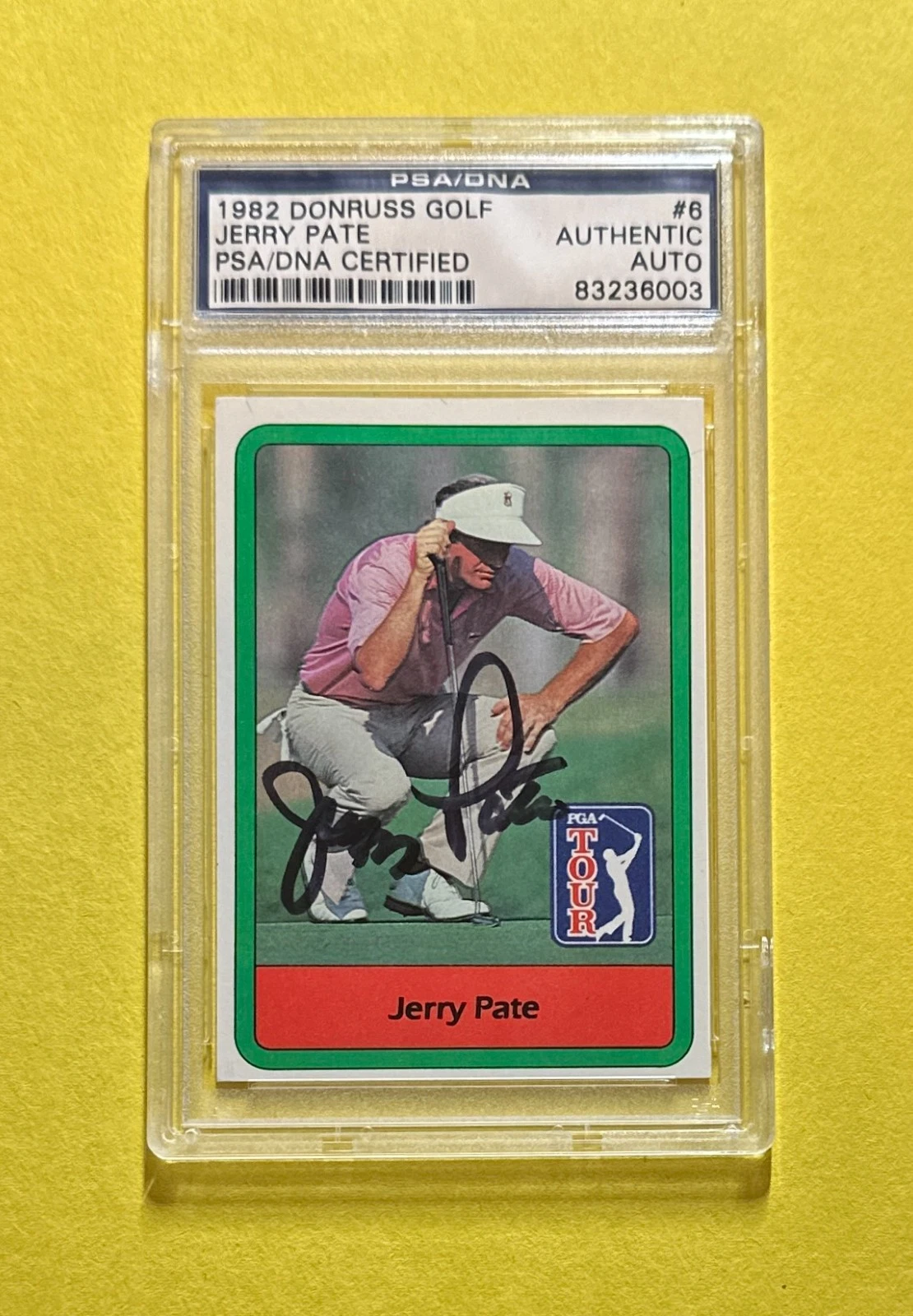 1982 DONRUSS GOLF JERRY PATE PSA/DNA AUTHENTIC SIGNED AUTO CARD #6