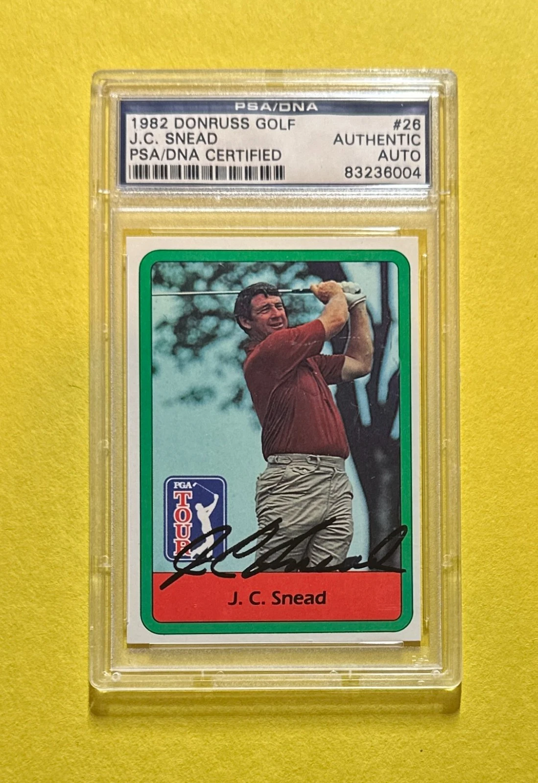 1982 DONRUSS GOLF J.C. SNEAD PSA/DNA AUTHENTIC SIGNED AUTO CARD #26