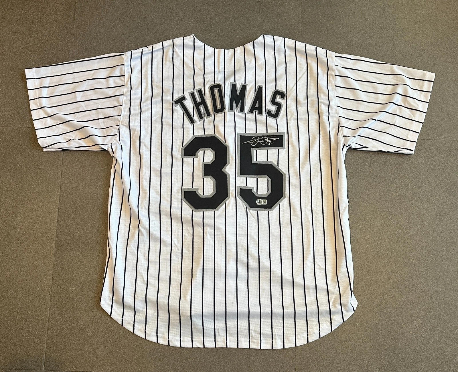 FRANK THOMAS WHITE SOX SIGNED AUTOGRAPHED WHITE JERSEY SZ XL BECKETT