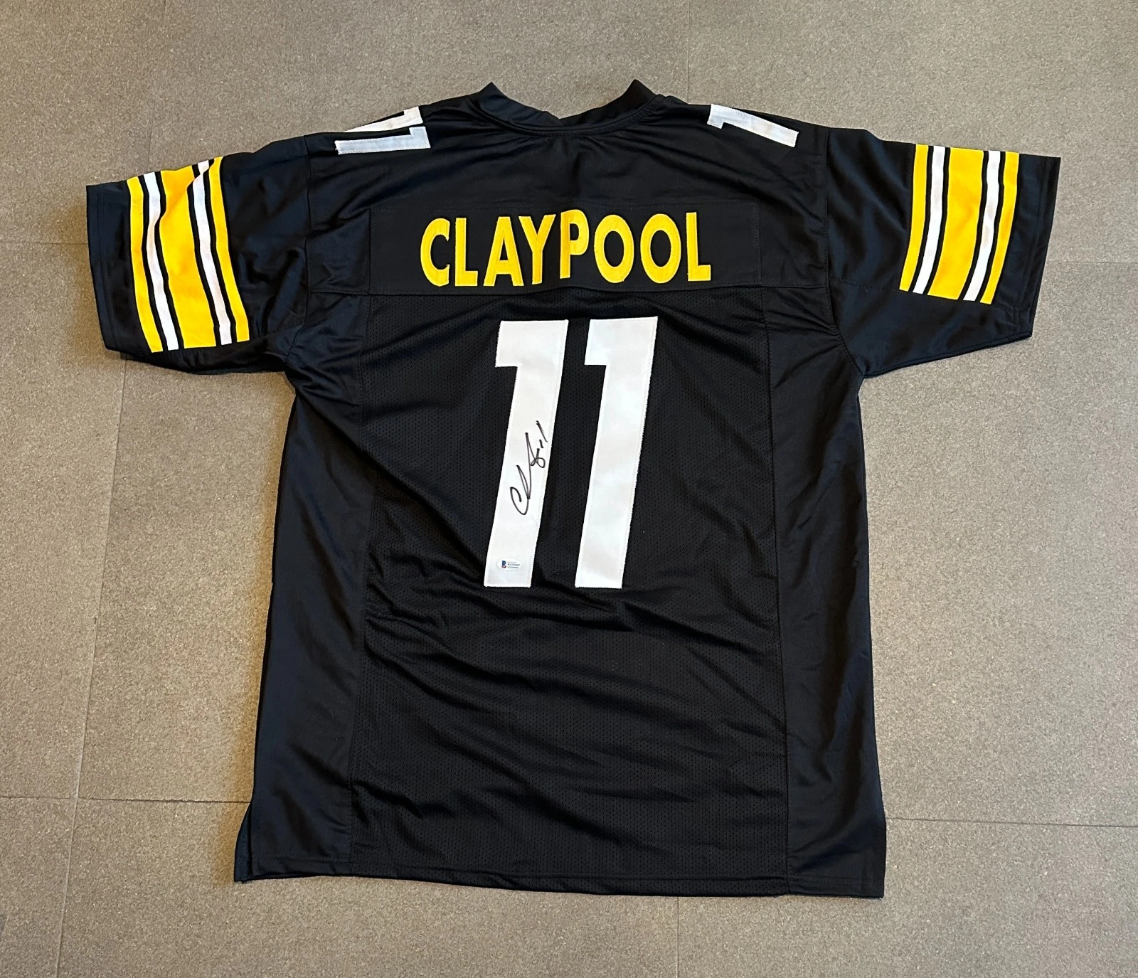 CHASE CLAYPOOL STEELERS SIGNED AUTOGRAPHED BLACK JERSEY SZ XL BECKETT