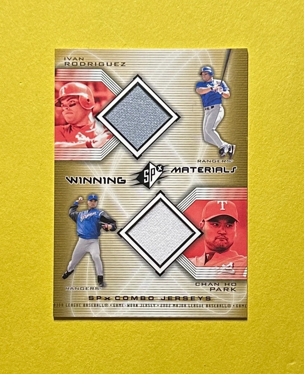 2002 UPPER DECK SPX IVAN RODRIGUEZ CHAN HO PARK DUAL RELIC #WM-RP