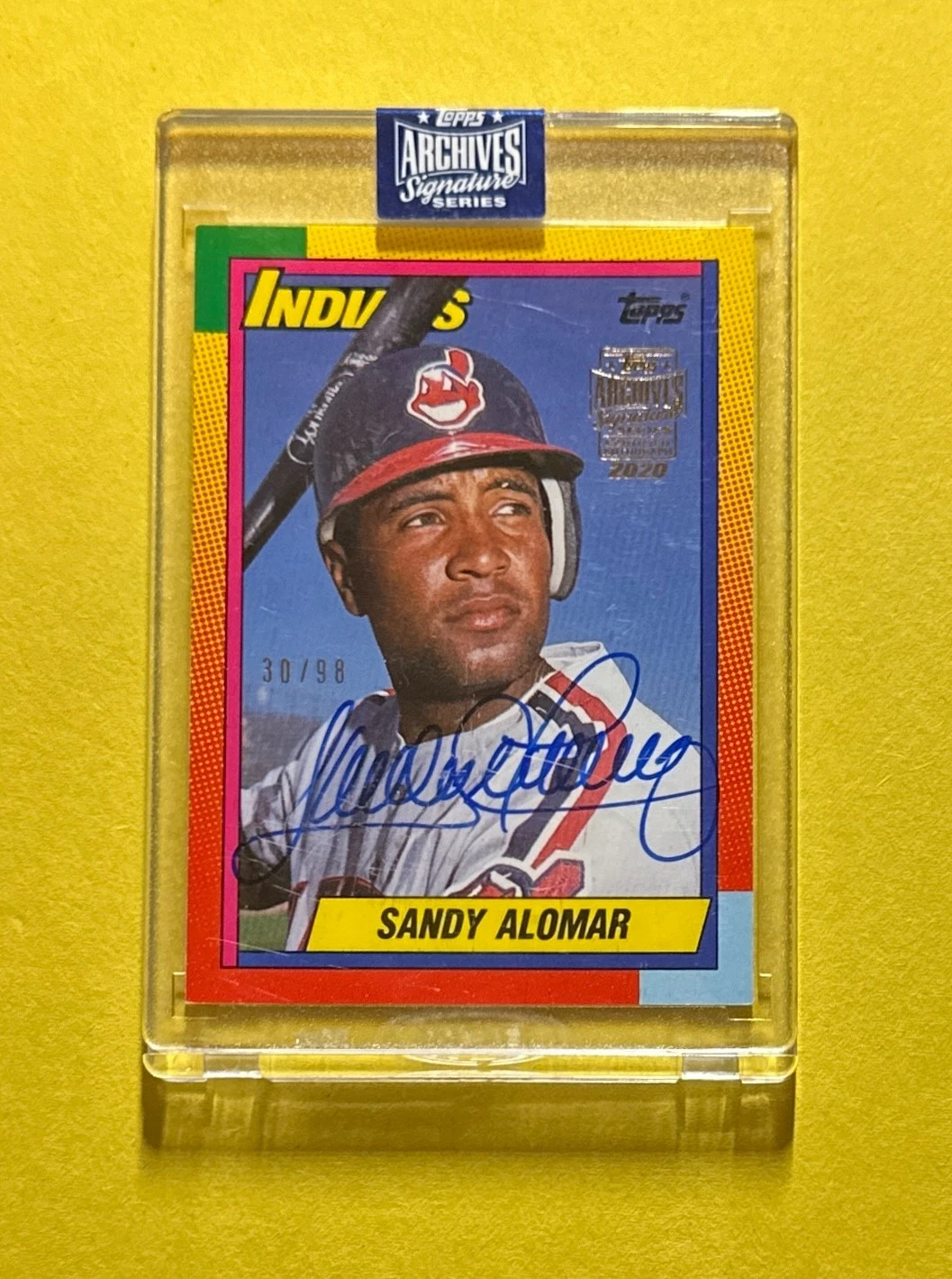 2020 TOPPS ARCHIVES SIGNATURE SERIES SANDY ALOMAR AUTOGRAPH /98 #2T CLEVELAND