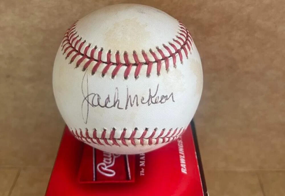 JACK MCKEON FLORIDA MARLINS  SIGNED AUTO M.L. BASEBALL BECKETT