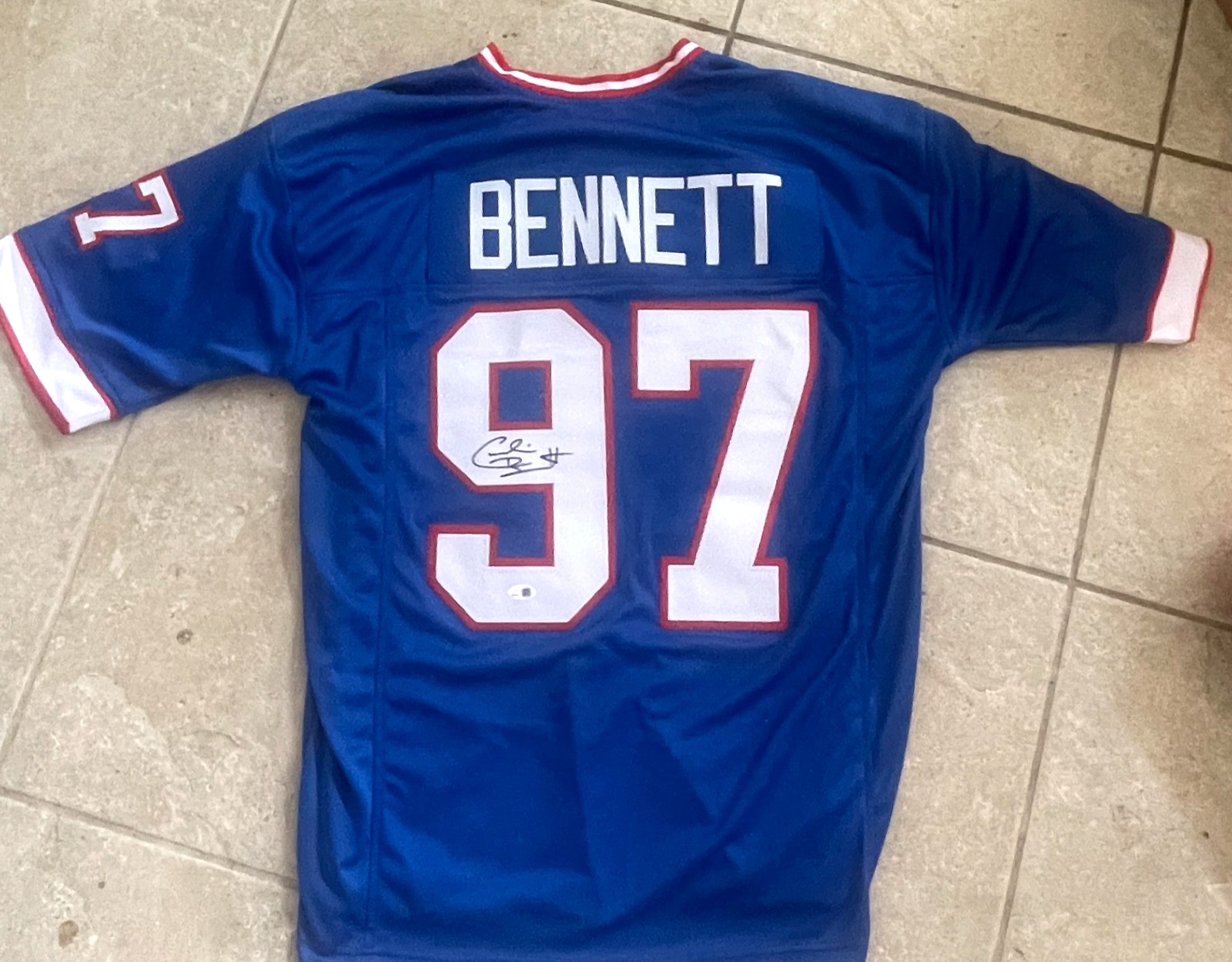 CORNELIUS BENNETT BILLS SIGNED AUTO CUSTOM JERSEY JSA WITNESS