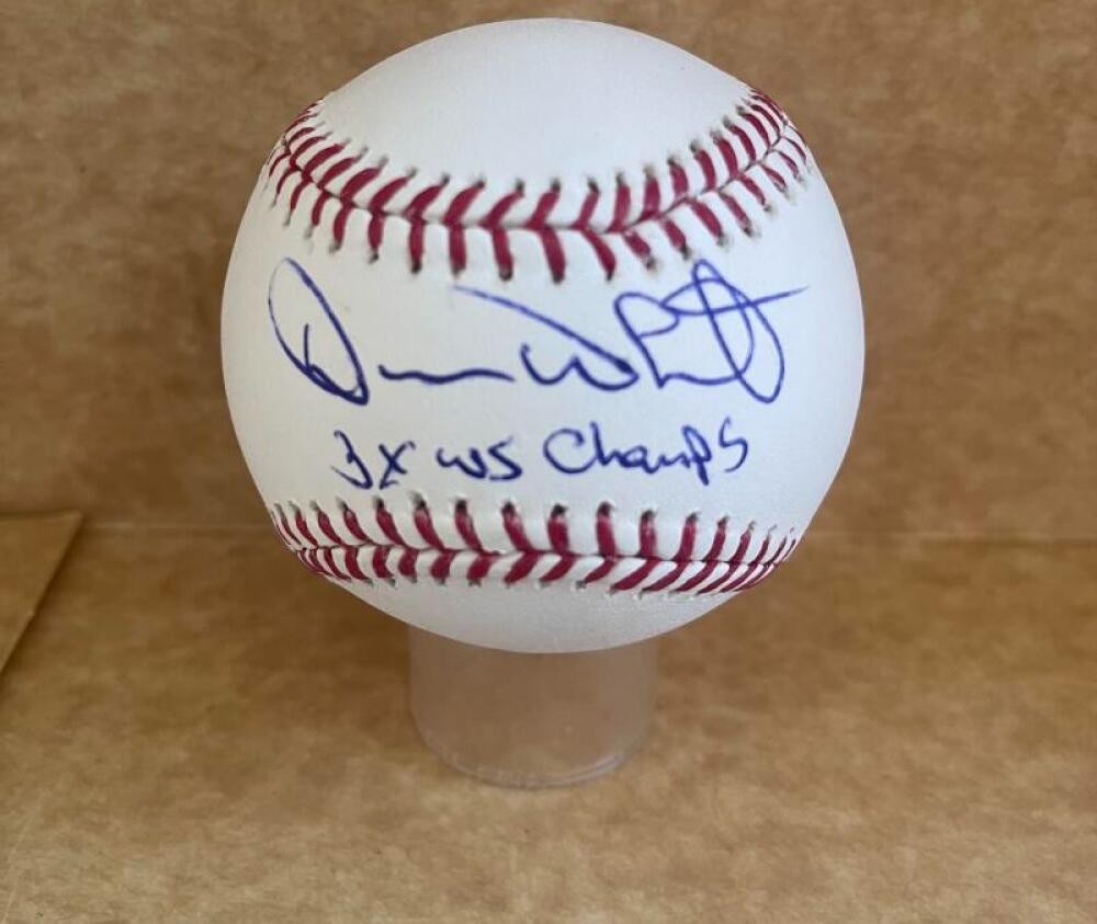 DEVON WHITE 3X WS CHAMPS SIGNED AUTOGRAPHED M.L. BASEBALL BECKETT AUTH