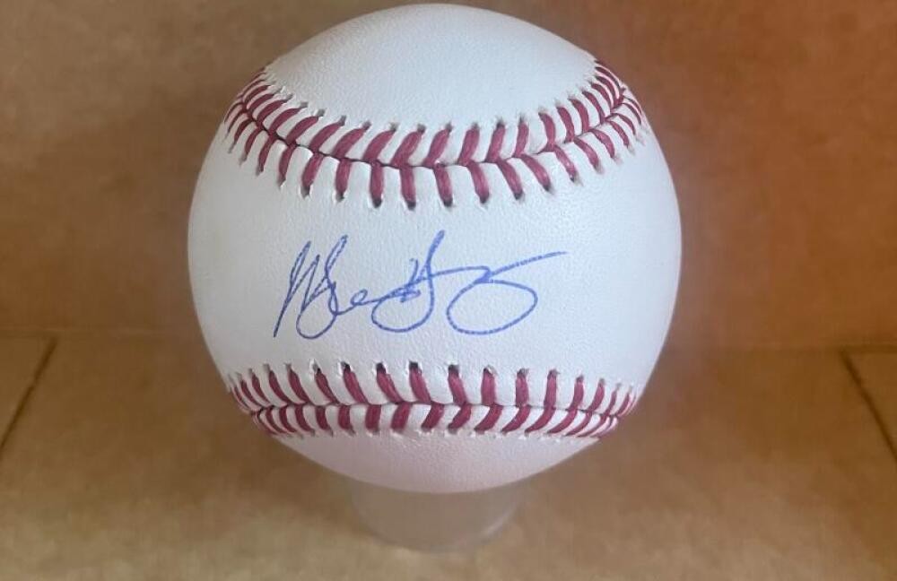 MICHAEL YOUNG RANGERS/PHILLIES  SIGNED AUTOGRAPHED M.L. BASEBALL BECKETT AUTH