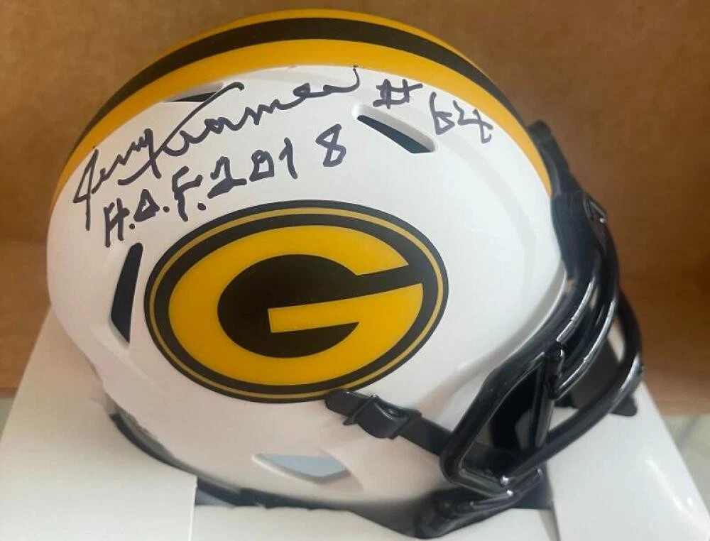 JERRY KRAMER PACKERS HOF 18 SIGNED RAVE MINI HELMET BECKETT AUTH