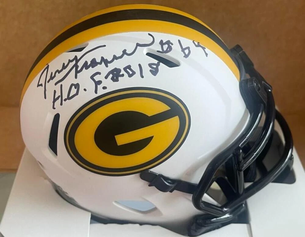 JERRY KRAMER PACKERS HOF 18 SIGNED RAVE MINI HELMET BECKETT AUTH