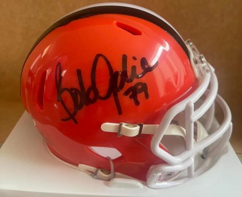 BOB GOLIC BROWNS #79 SIGNED AUTOGRAPHED MINI HELMET  JSA AUTH