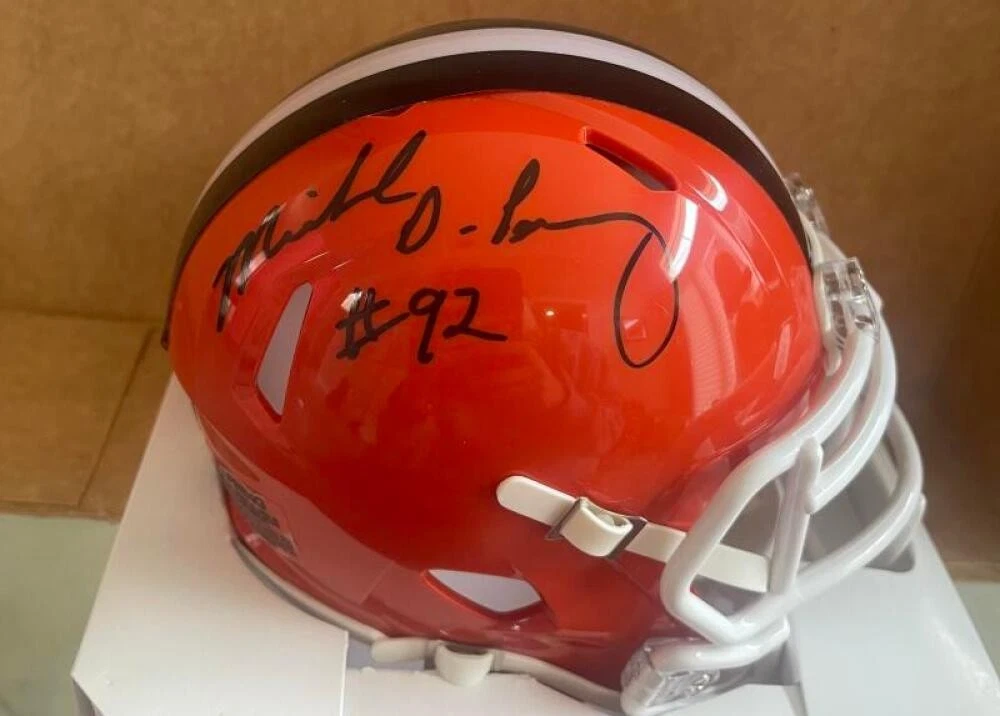 MICHAEL DEAN PERRY BROWNS SIGNED AUTOGRAPHED MINI HELMET W/COA