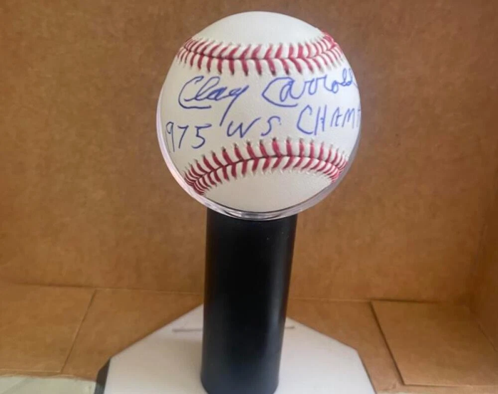 CLAY CARROLL REDS 75 WS CHAMPS SIGNED AUTOGRAPHED M.L. BASEBALL JSA AUTH