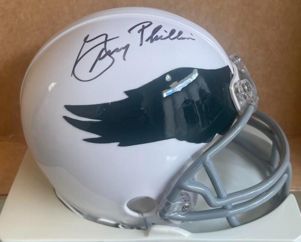 GARY PHILBIN EAGLES SIGNED THROWBACK MINI HELMET W/COA