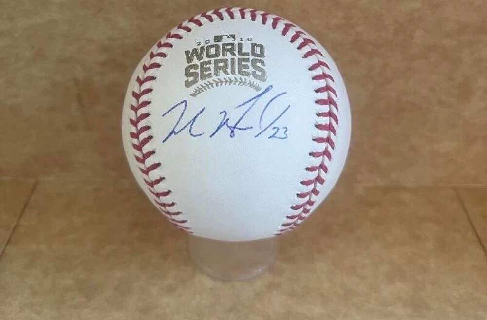 MICHAEL BRANTLEY ASTROS SIGNED 2016 W.S. BASEBALL WRONG YEAR JSA STICKER AUTH
