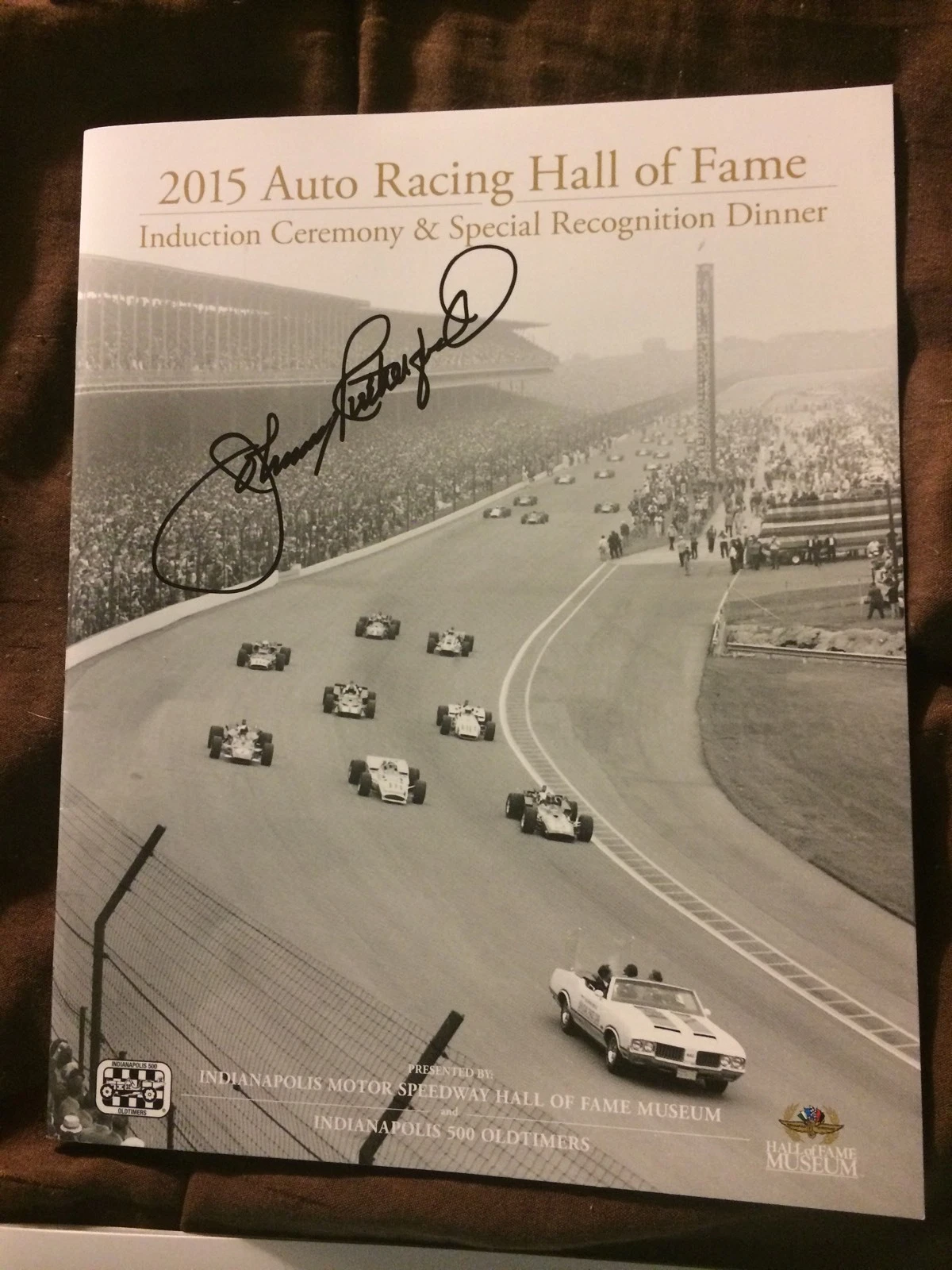 Johnny Rutherford Indy 500 Signed 2015 Hall Of Fame Booklet Indianapolis Auto