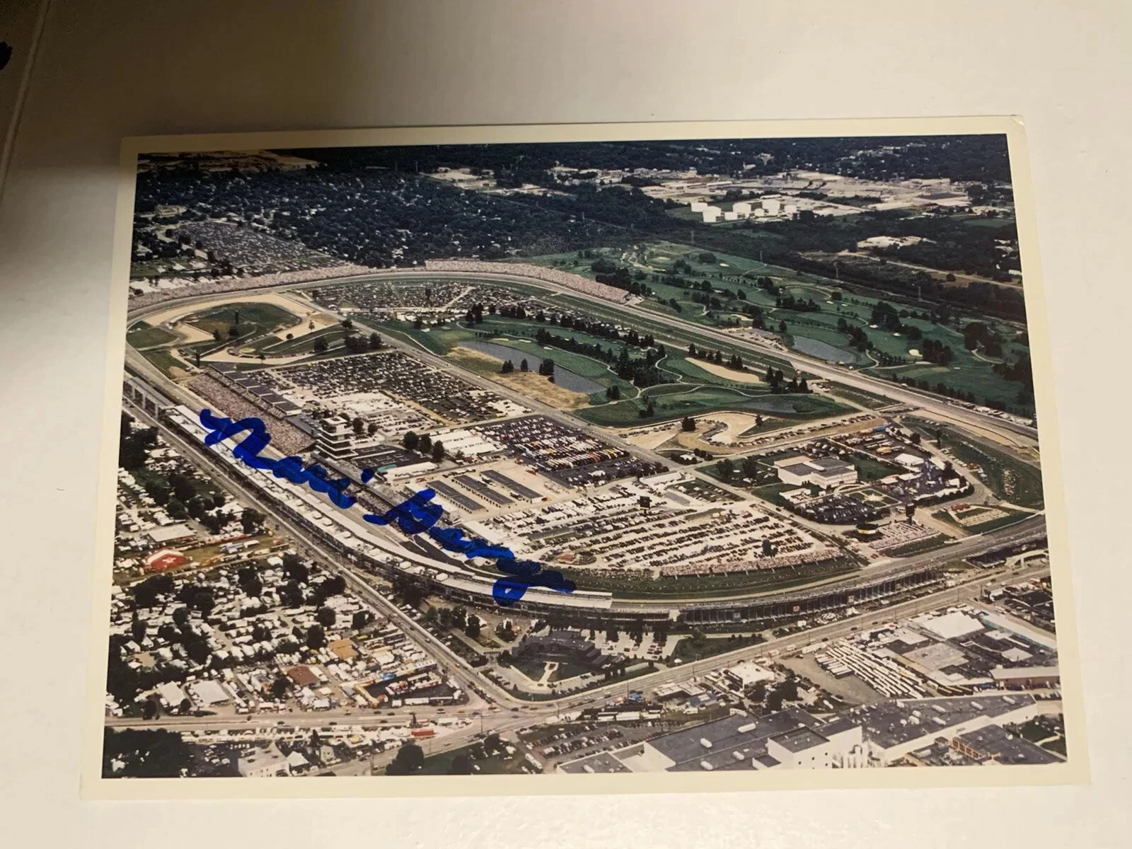 Mari Hulman George Indianapolis 500 Signed Post Card Indy Car  Auto Racing Auto