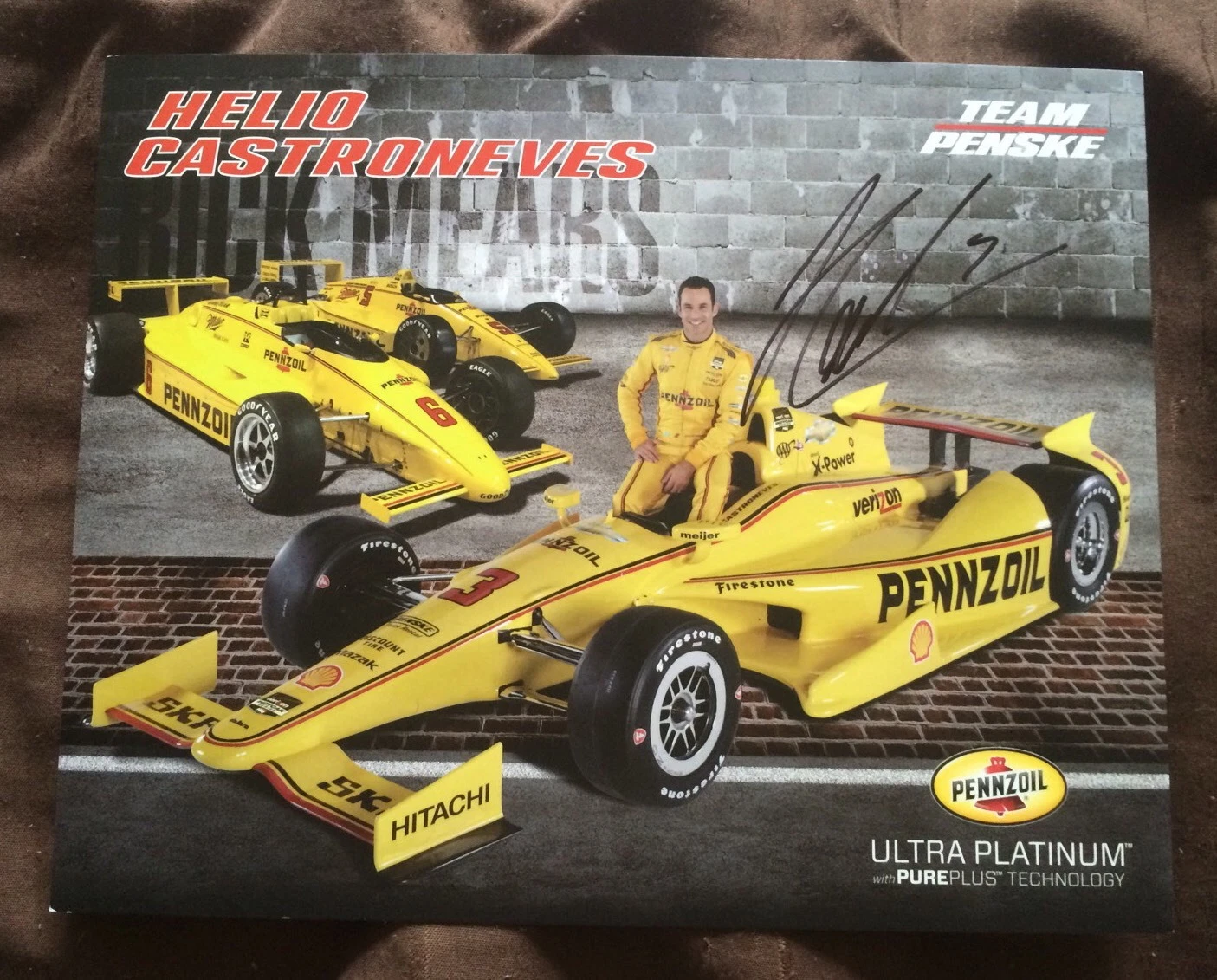 Helio Castroneves 2014 Indy Car Indianapolis 500 Promo hero Card Auto Very Rare