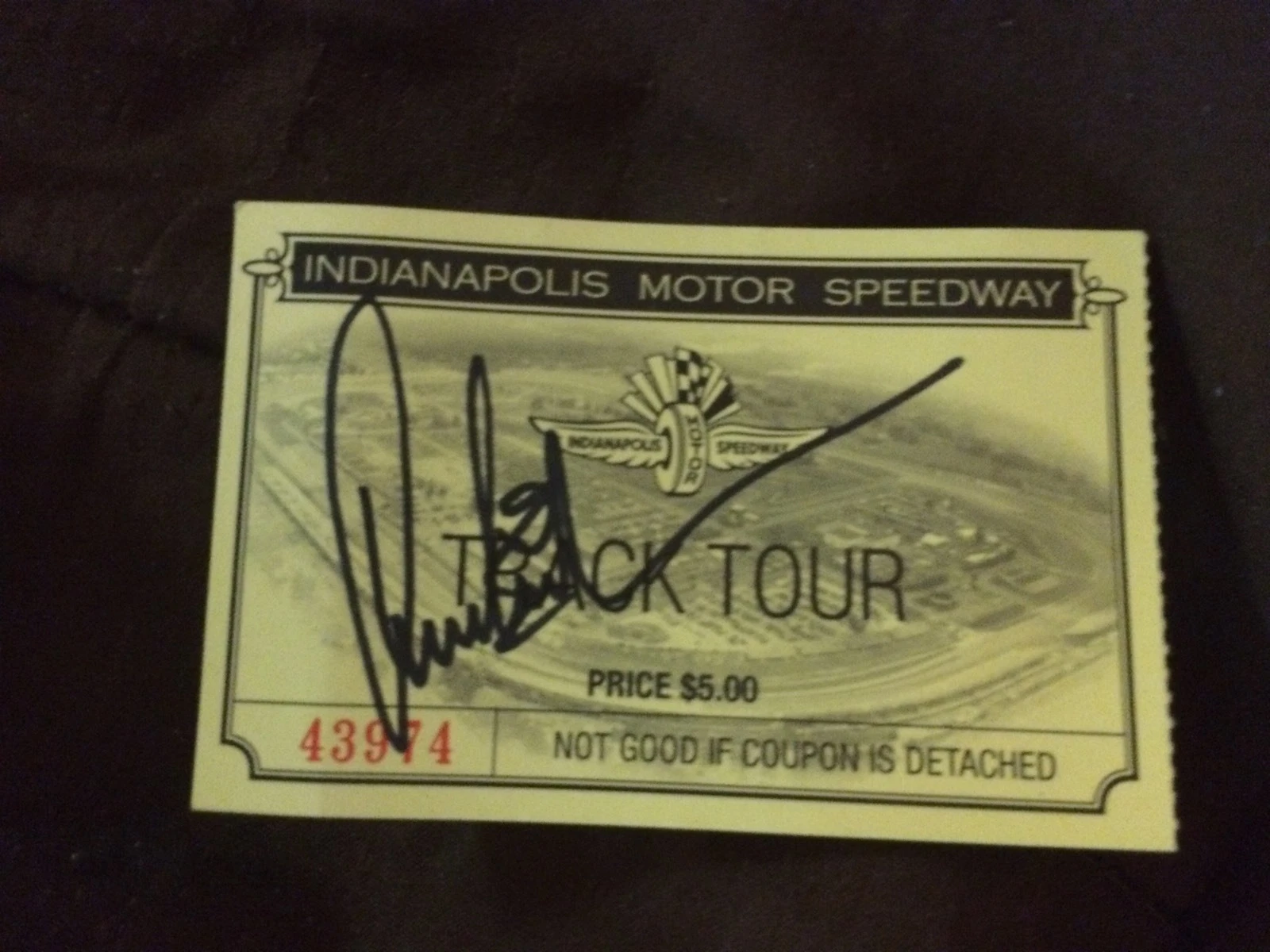 Donald Davidson Signed Indianapolis Motor Speedway Indy 500 Museum Ticket Auto