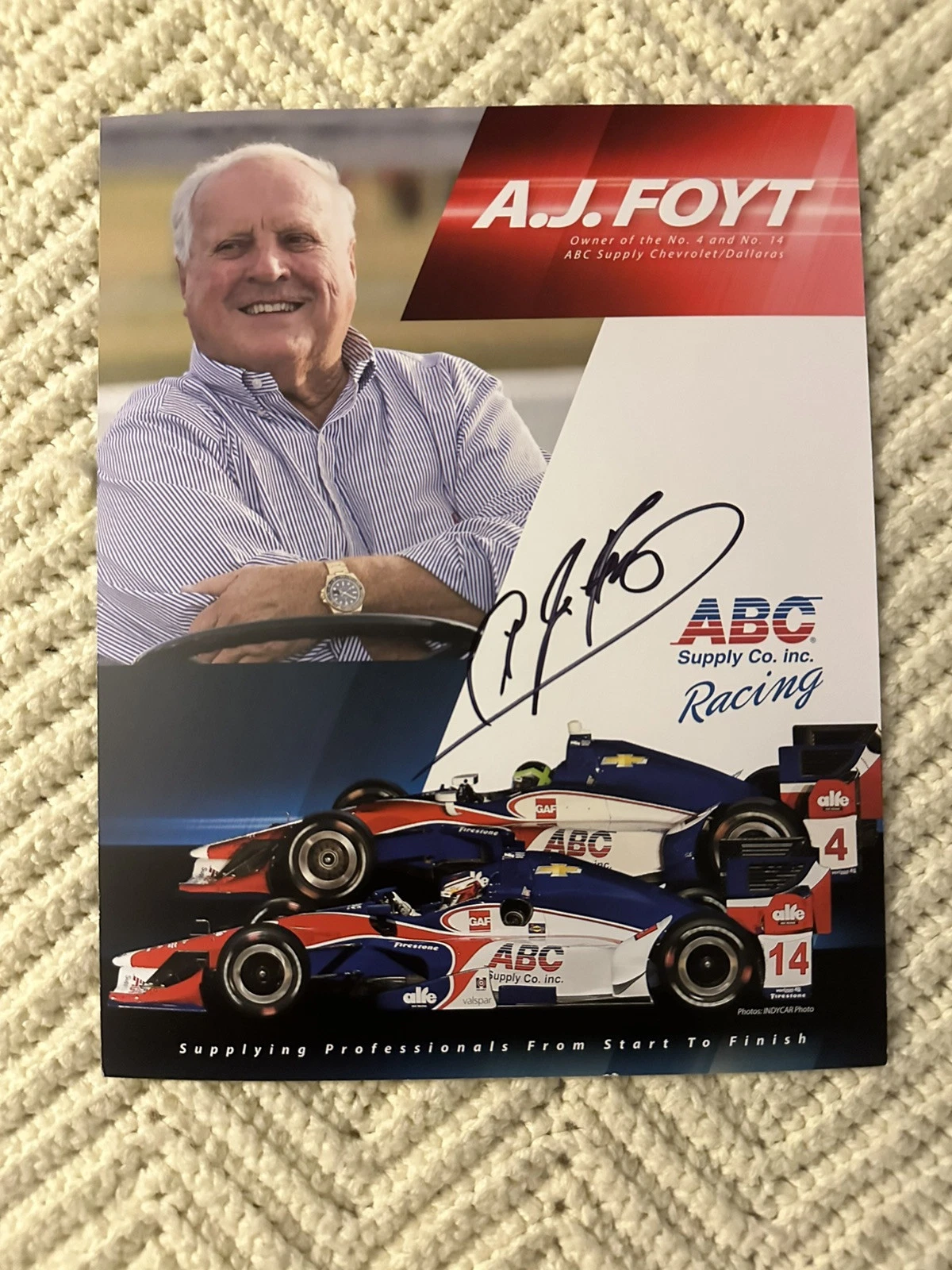 AJ Foyt Signed Indianapolis 500 Promo Card Indy Car 2017 Autographed