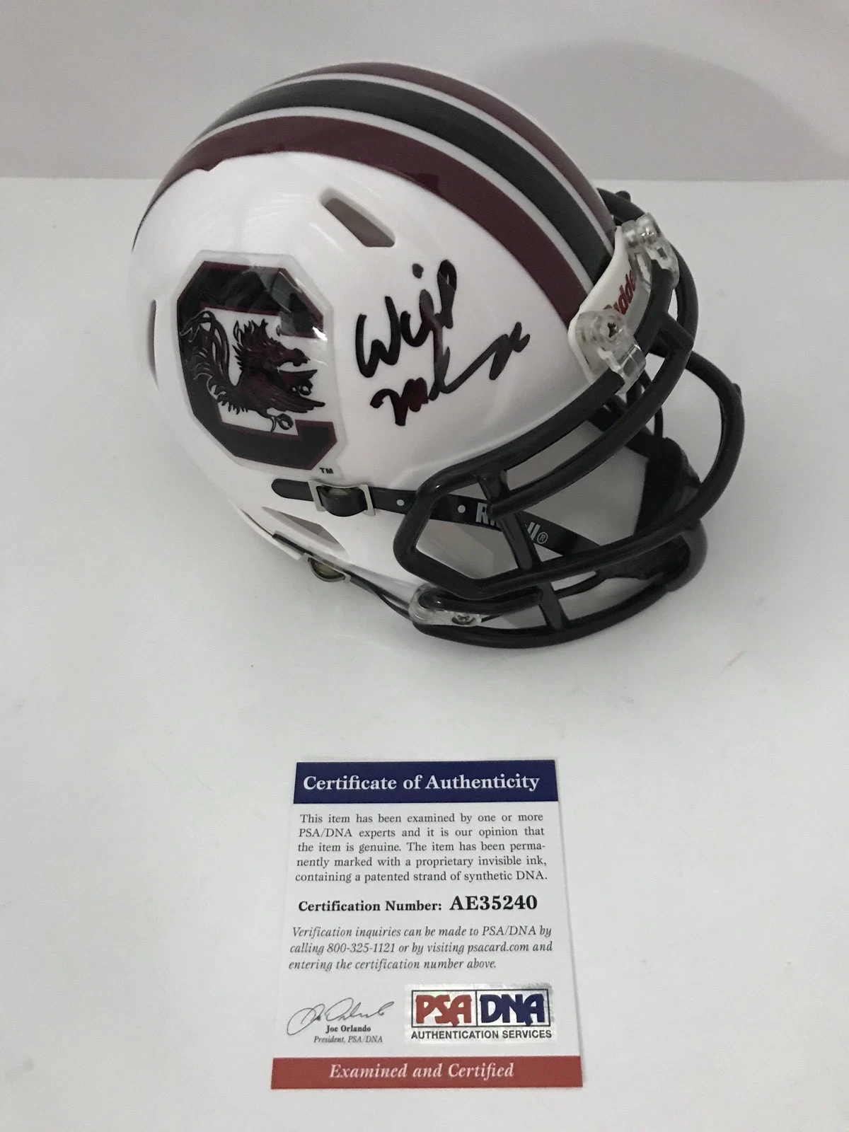 Will Muschamp Signed Autographed South Carolina Gamecocks Mini Helmet Psa/Dna
