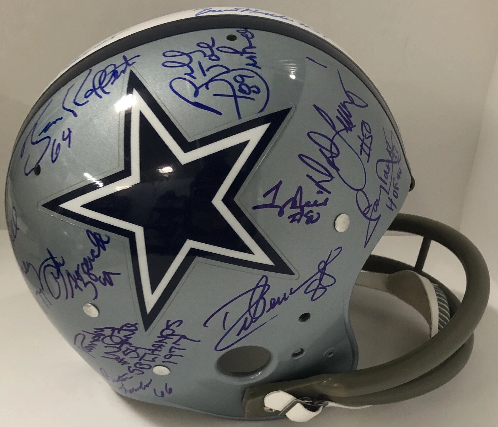 Dallas Cowboys Team Signed SB XII F/s Helmet Staubach Dorsett Wright Psa/Dna