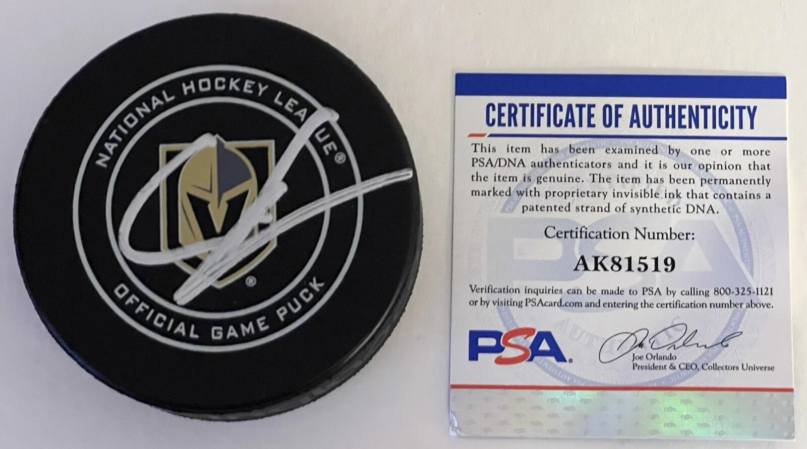 Cody Glass Signed Autographed Las Vegas Golden Knights Official Puck PSA/DNA