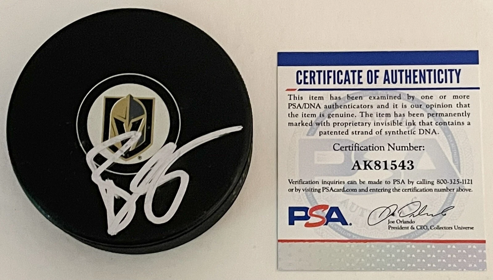 Brandon Pirri Signed Autographed Las Vegas Golden Knights Logo Puck PSA/DNA