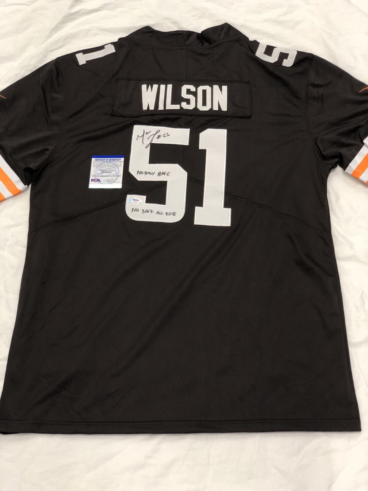 Mack Wilson Signed Autographed Cleveland Browns Jersey 2 Inscriptions Psa/Dna