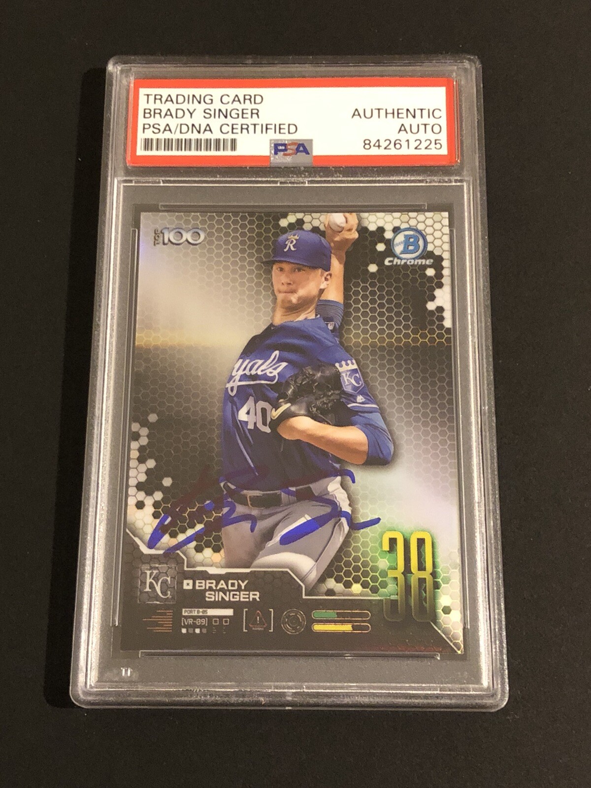 Brady Singer 2019 Bowman Top 100 Signed Autographed Royals RC Card + PSA/DNA