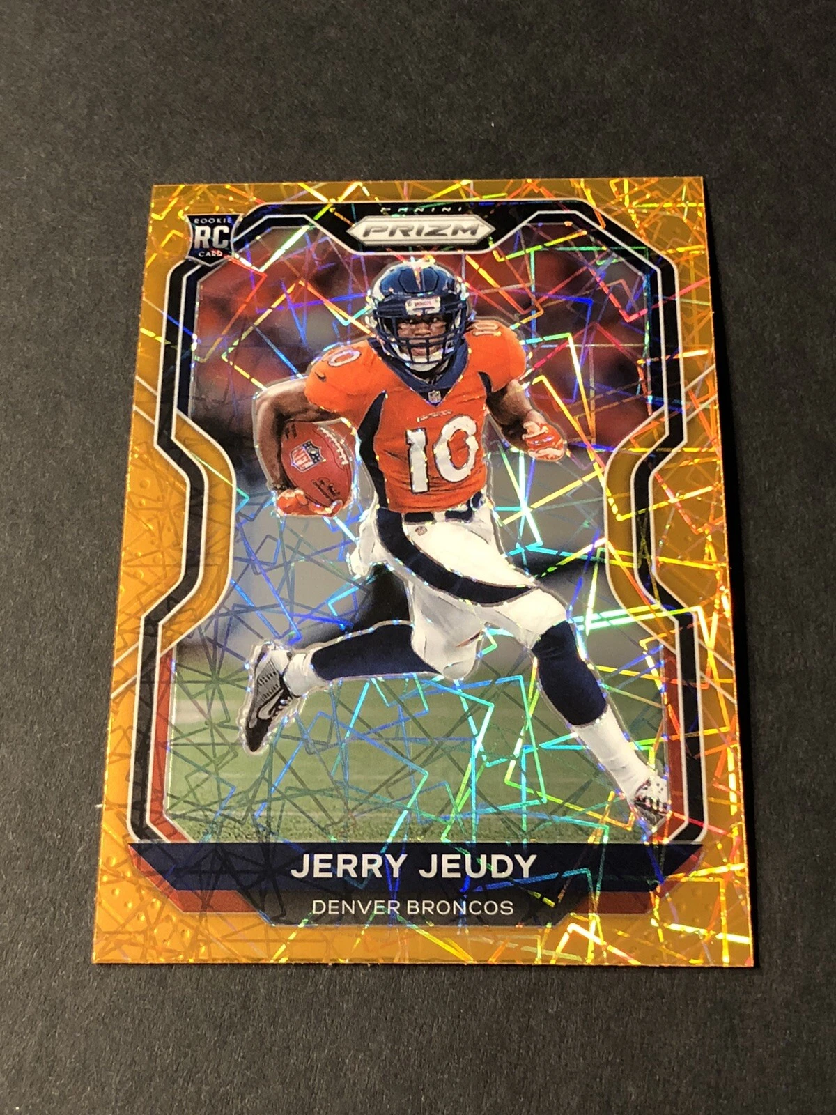 2020 Panini Prizm Jerry Jeudy ORANGE LAZER RC Rookie #314 Denver Broncos