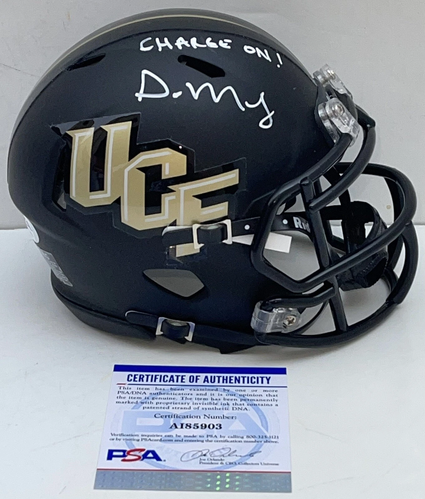 Gus Malzahn Signed Autographed UCF Knights Mini Helmet Charge On PSA/DNA