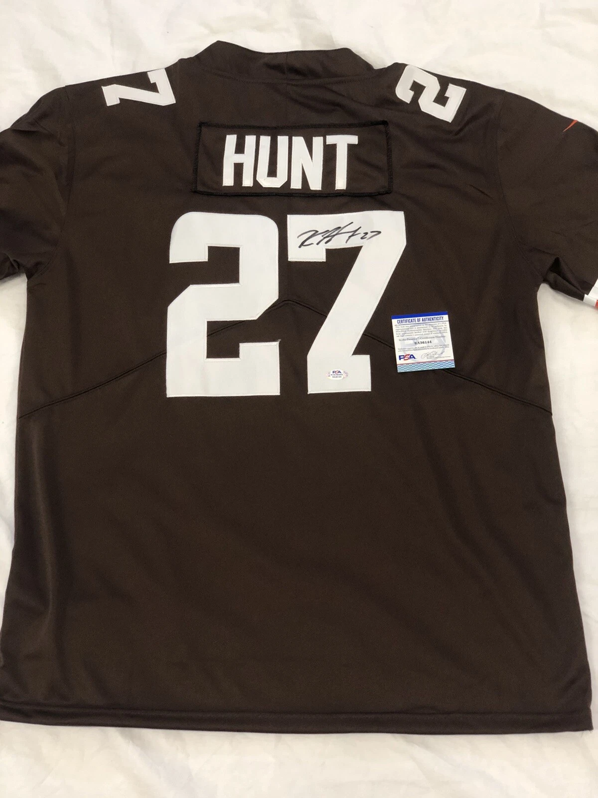 Kareem Hunt Signed Autographed Cleveland Browns Jersey Dawg Pound Psa/Dna