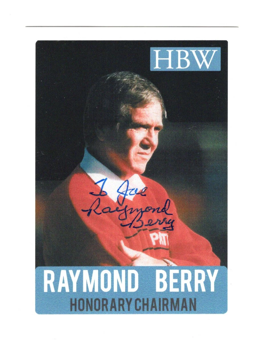 RAYMOND BERRY HAND SIGNED FOOTBALL TRADING CARD    BALTIMORE COLTS HOF    TO JOE