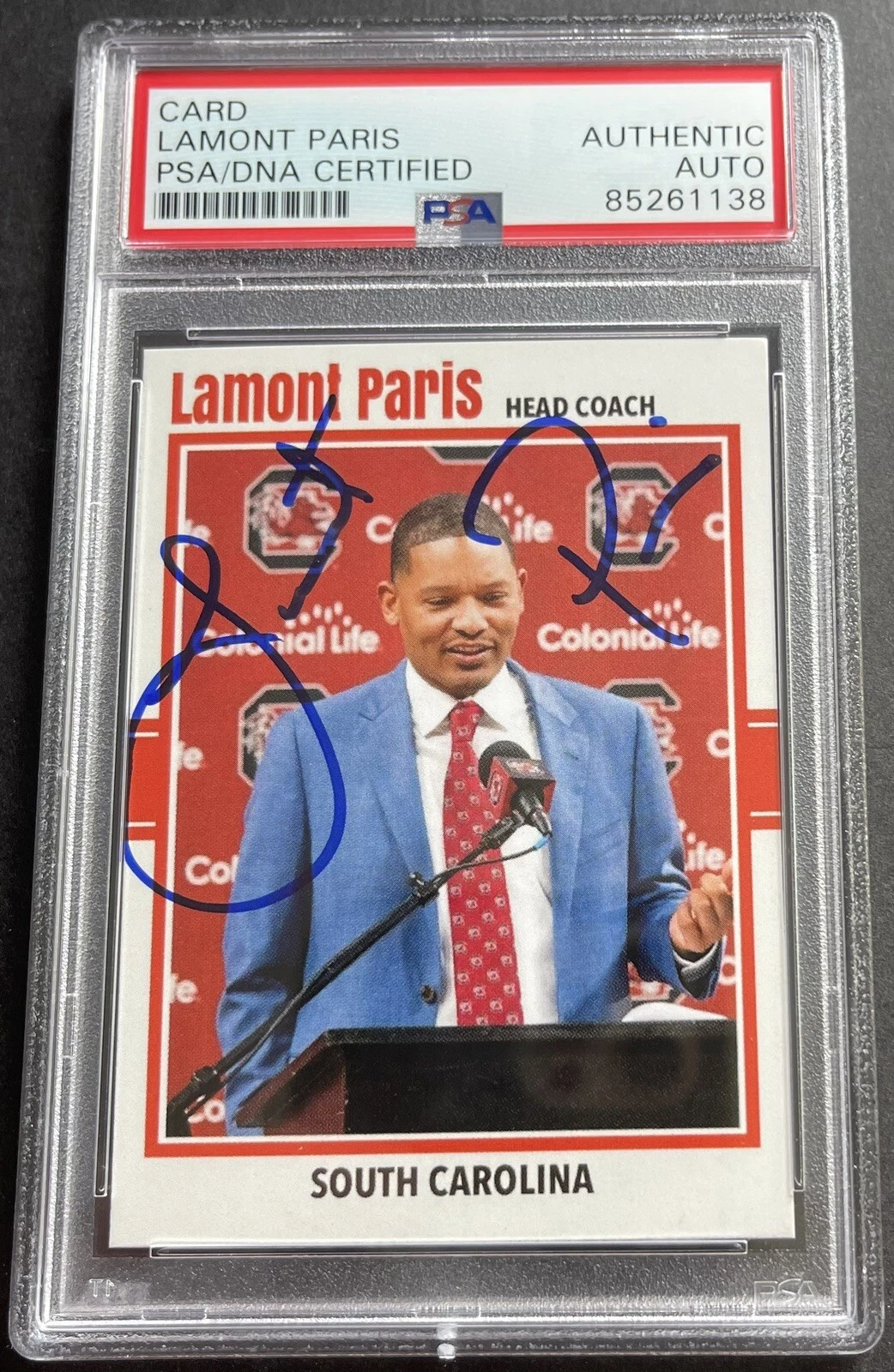 Lamont Paris Signed Autographed South Carolina Custom Card PSA/DNA Slabbed