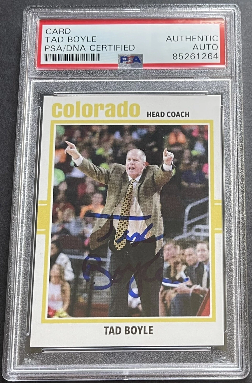 Tad Boyle Signed Autographed Colorado Buffaloes Custom Card PSA/DNA Slabbed