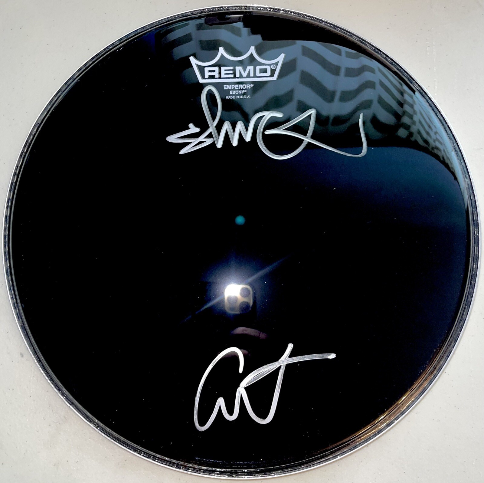 ATMOSPHERE SIGNED DRUMHEAD AUTOGRAPHED BAND JSA COA SLUG ANT SEAN DALEY ANTHONY
