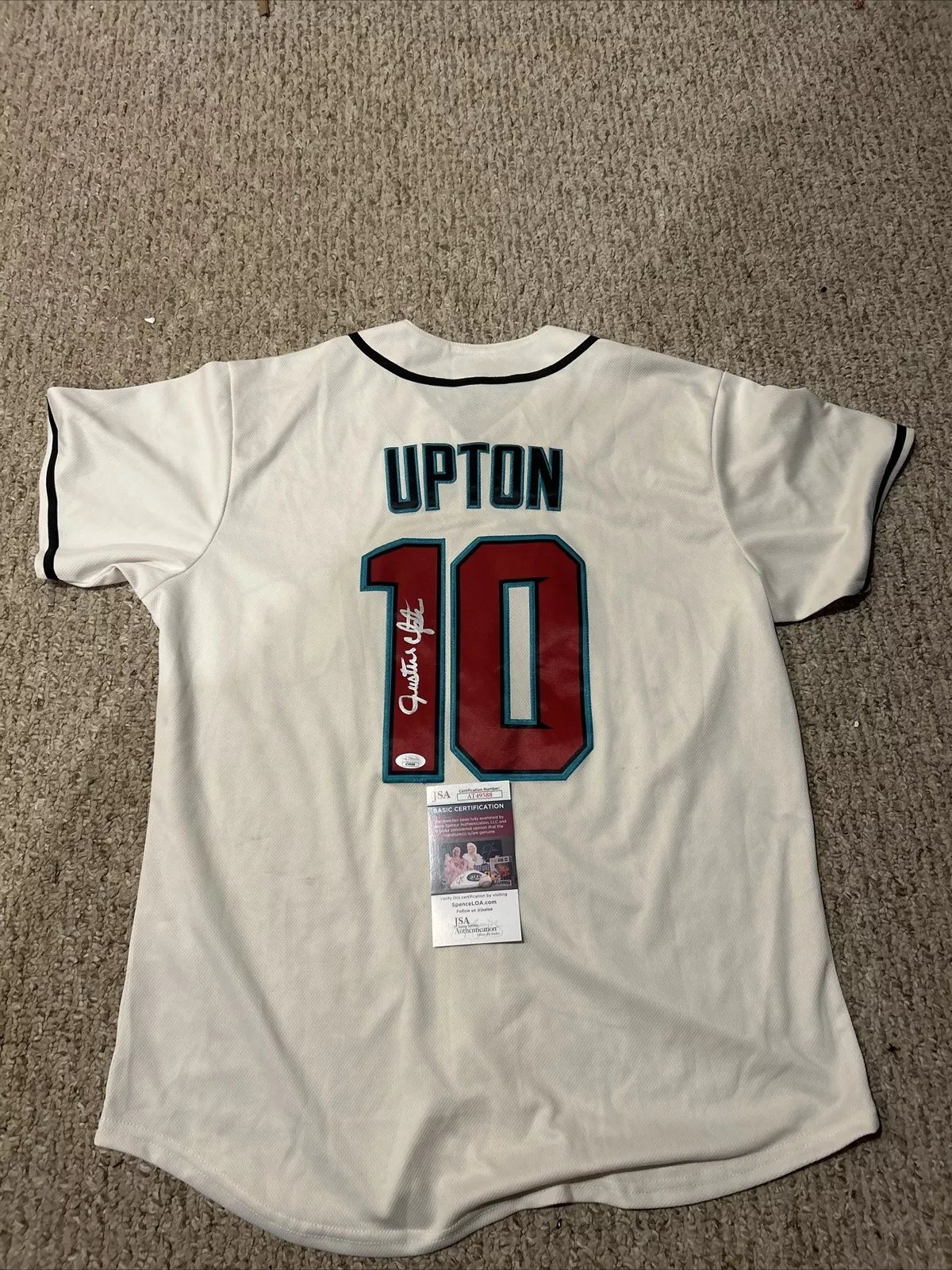 ARIZONA DIAMONDBACKS- JUSTIN UPTON SIGNED AUTOGRAPH JERSEY JSA COA ALL STAR