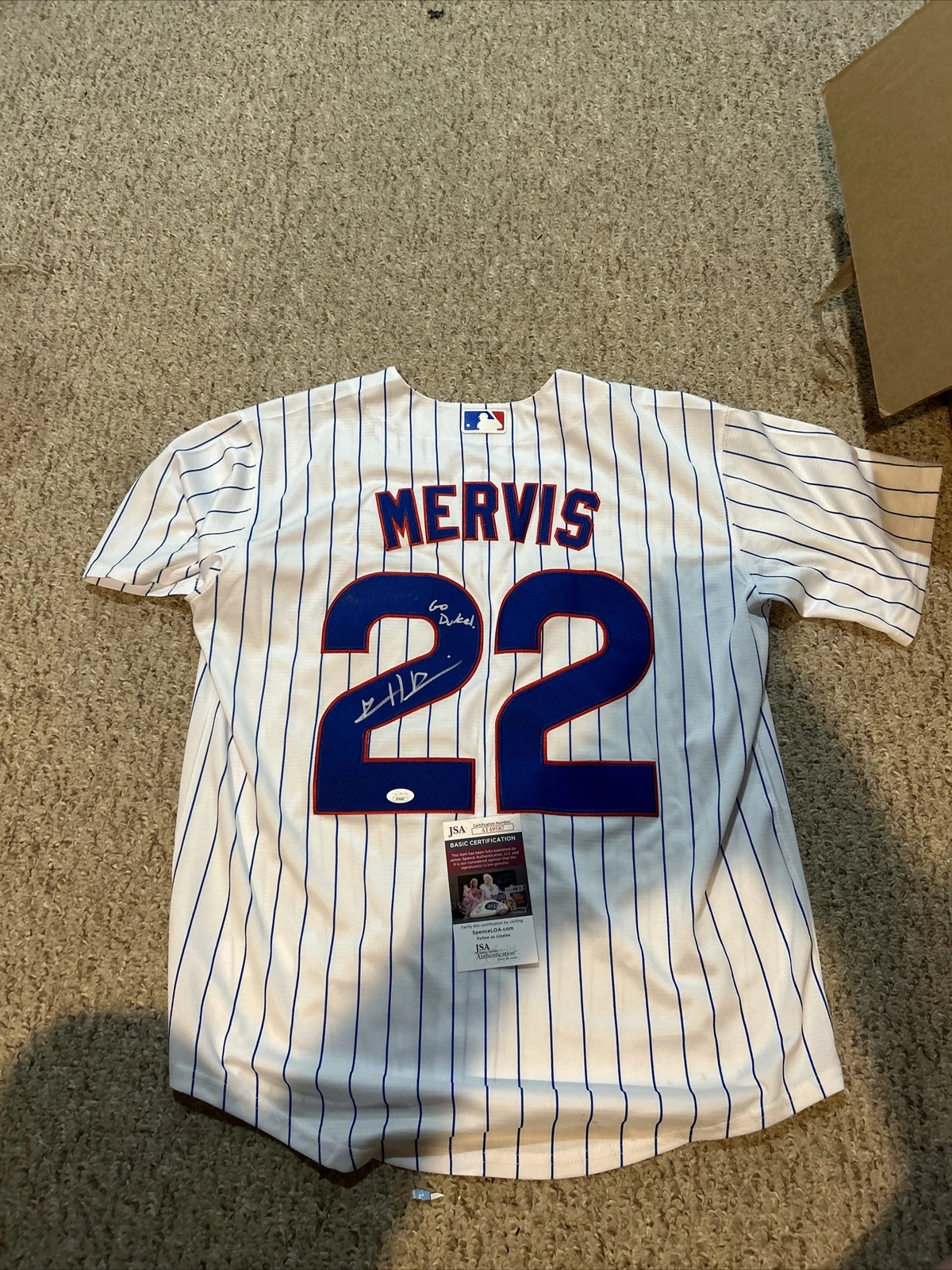 CHICAGO CUBS- MATT MERVIS SIGNED AUTOGRAPH JERSEY JSA COA GO DUKE PROSPECT