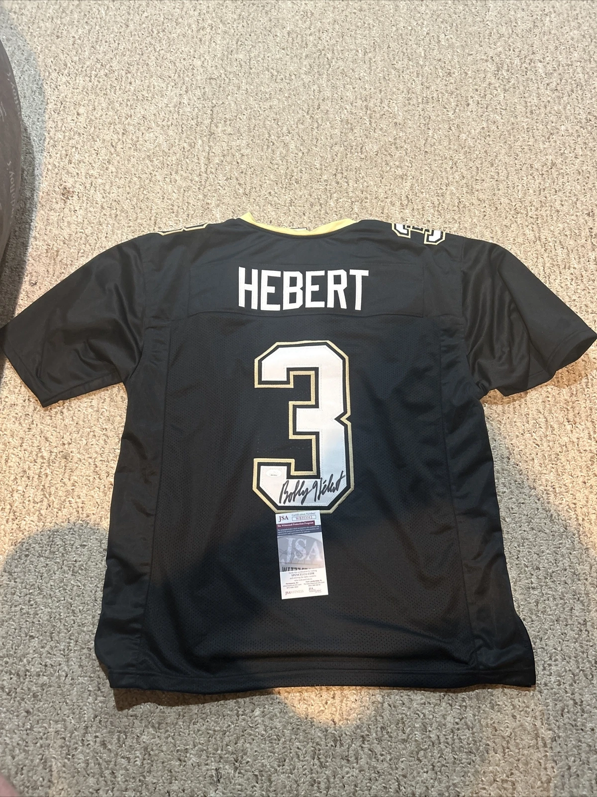 NEW ORLEANS SAINTS- BOBBY HEBERT SIGNED AUTOGRAPH JERSEY JSA COA FOOTBALL