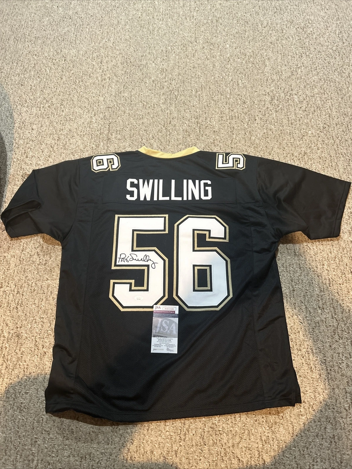 NEW ORLEANS SAINTS- PAT SWILLING SIGNED AUTOGRAPH JERSEY JSA COA FOOTBALL