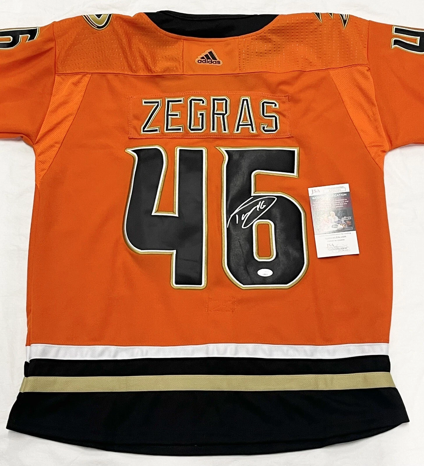 Trevor Zegras Signed Autographed Anaheim Ducks Jersey JSA COA