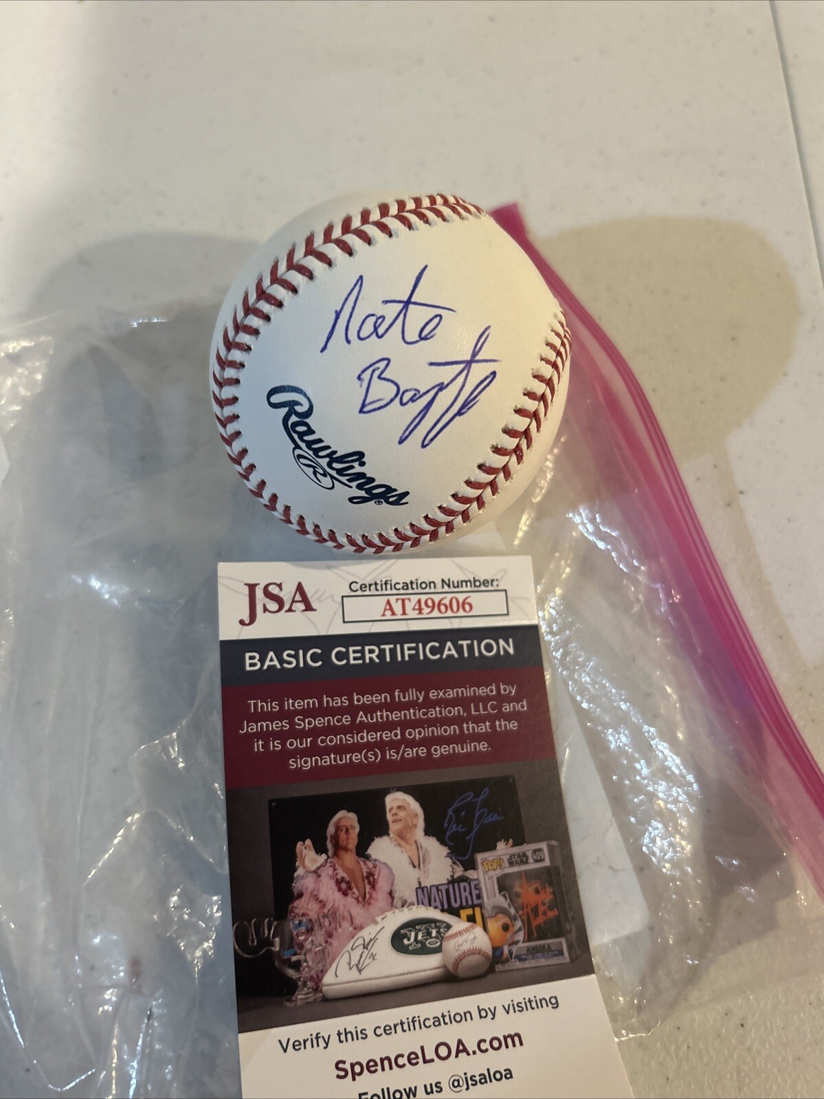 NATE BARGATZE SIGNED AUTOGRAPH ROMLB BASEBALL JSA COA COMEDIAN BALL COMEDY