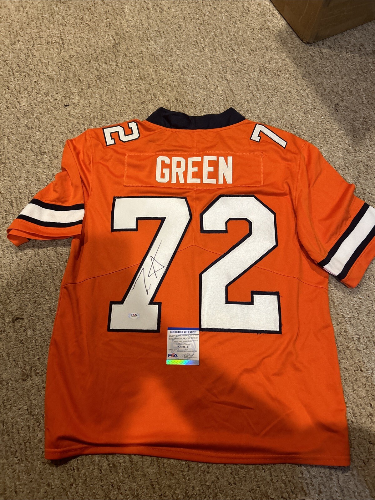 SYRACUSE ORANGE- TIM GREEN SIGNED AUTOGRAPH JERSEY PSA COA FOOTBALL NFL CUSE